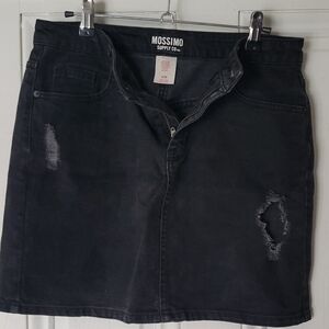 Mossimo Supply Co. Black Distressed Mini Skirt